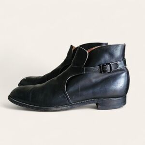 Cheany of London Derby Monk Buckle Black‎ Leather Boots sz UK 12, US 12.5